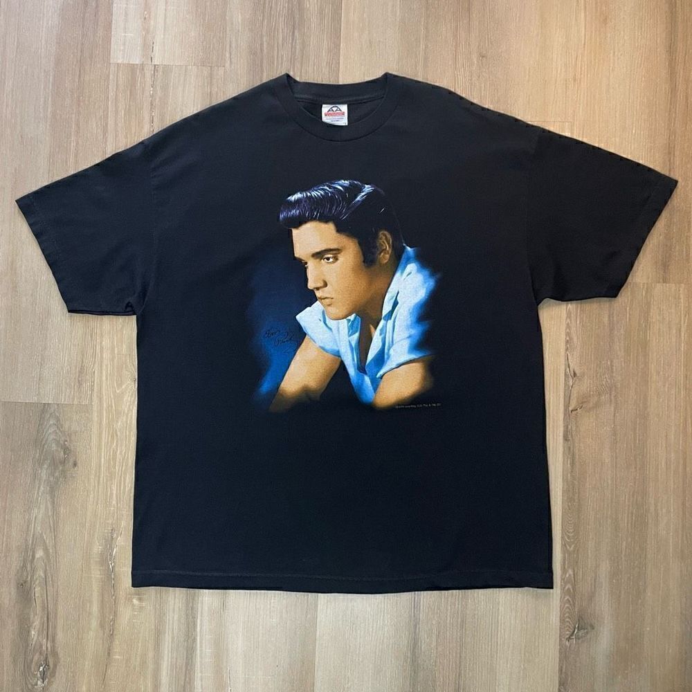 Vintage 90s Elvis Presley Shirt Las Vegas Alstyle Men’s 2XL USA Black